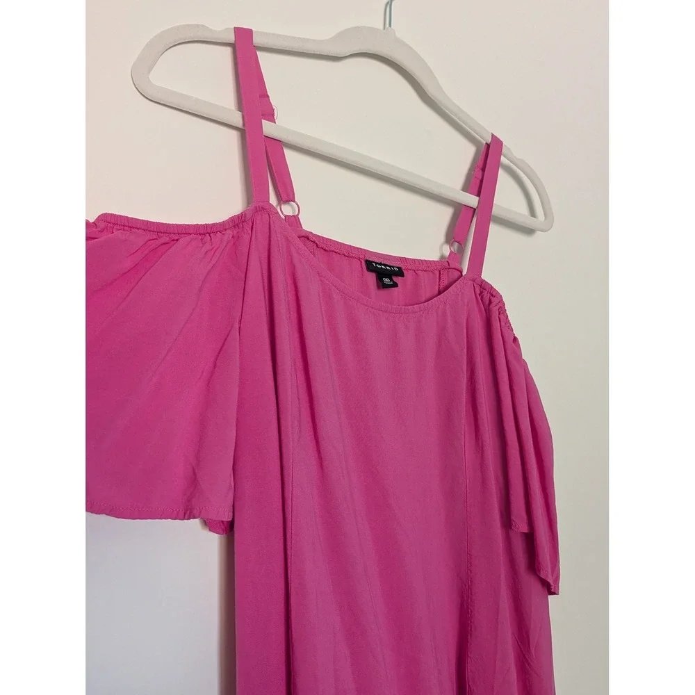 Torrid Womens‎ Plus 00 Pink Cold Shoulder Short Sleeve Knee Length Dress